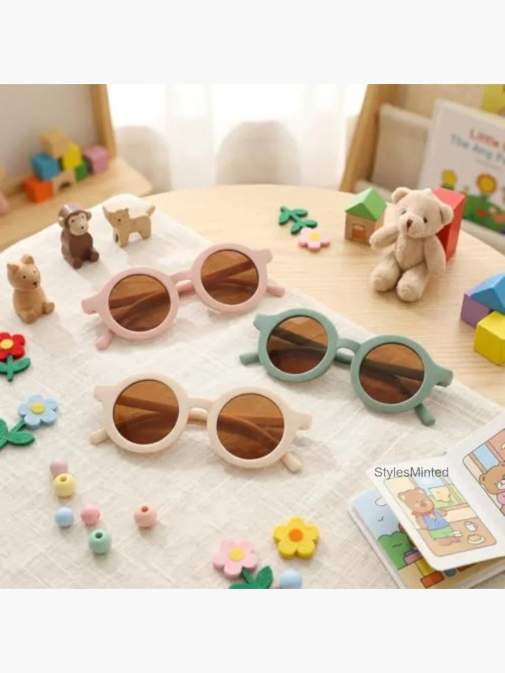 3 Pack UV400 Round Sunglasses for Kids Outdoor Play